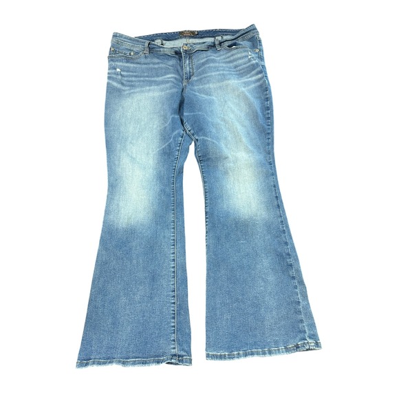 Torrid Luxe Slim Boot Plus Size Denim Jeans 24 Regular Distressed Stretch - Picture 1 of 5